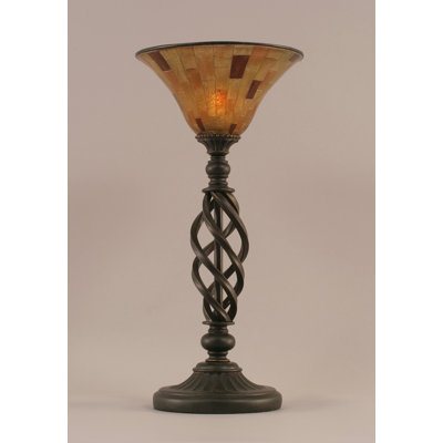 Pierro Eleganté Accent Lamp Shown In Dark Granite Finish With 10" Penshell Resin Shade
