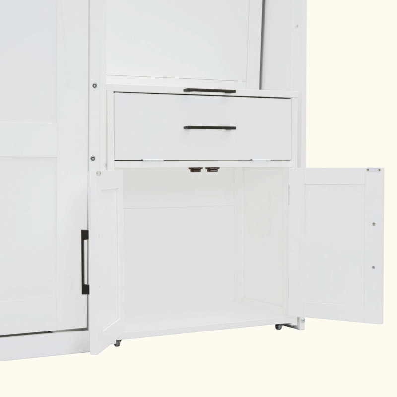 Lit escamotable mural avec placard, tiroirs et bureau Murphy
