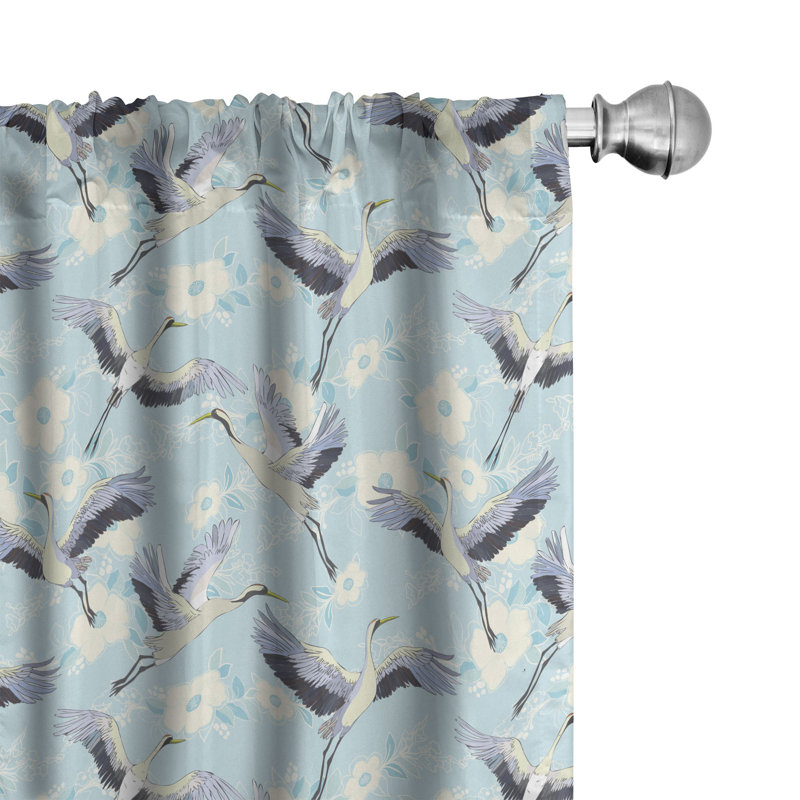 Rideaux 4 panneaux East Urban Home Bird, L 56 po x L 63 po