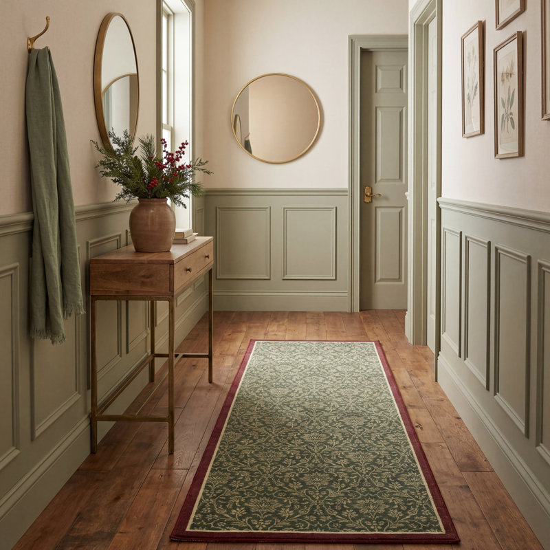 Tapis lavables en chenille imprimés Laura Annley Imagine par Laura Ashley, Vert multi, 24 po x 72 po