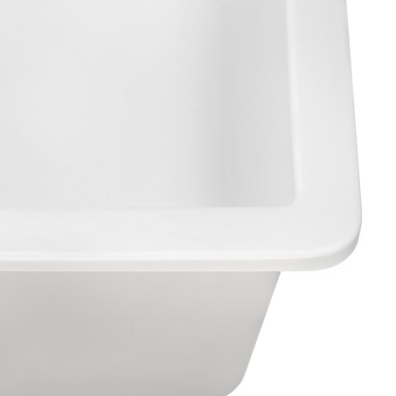 Ruvati 32-inch Undermount Workstation Granite Composite Quartz Kitchen Sink 50/50 Double Bowl, Arctic White