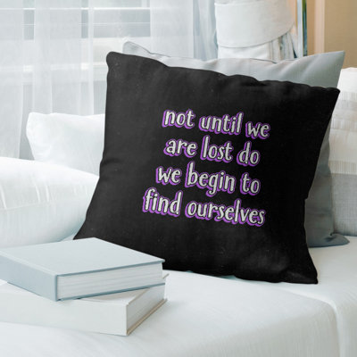 Find Yourself Quote Chalkboard Style Pillow Cover