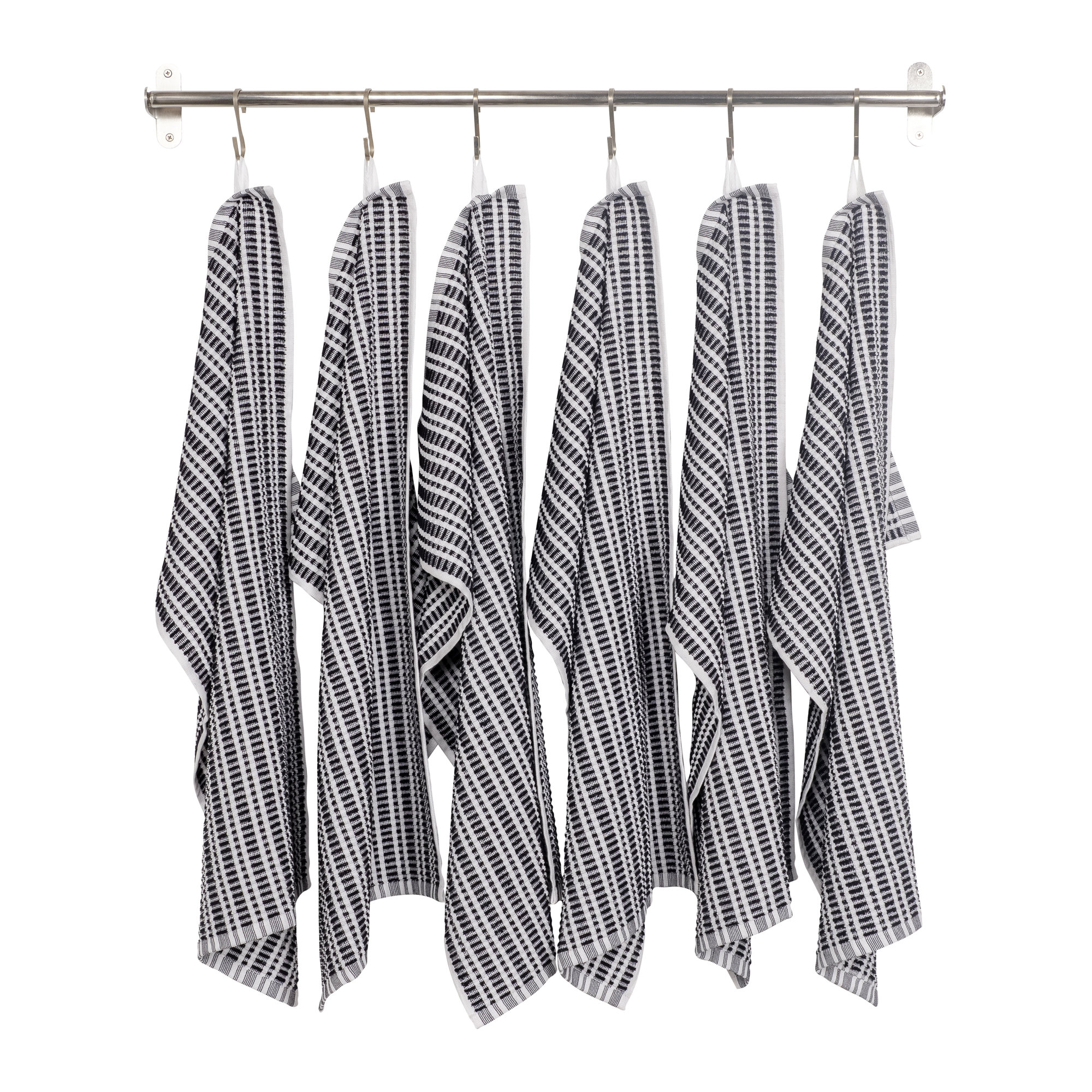 Ripple Terry Kitchen Towel - 16" X  28", Black