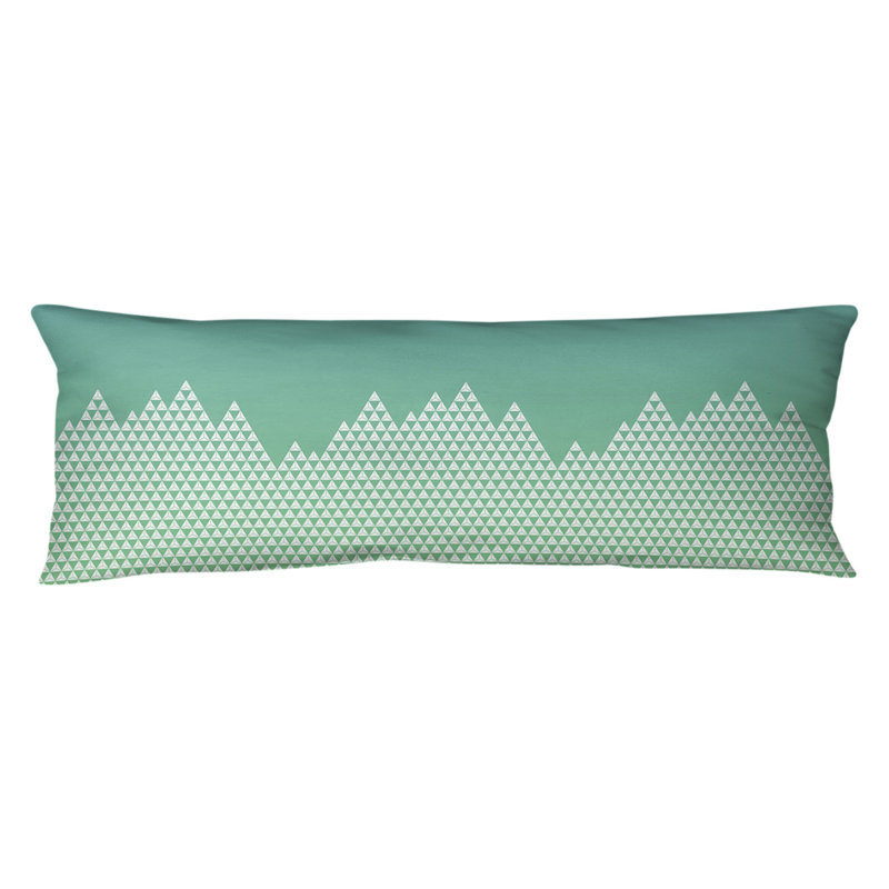 Coussin lombaire mountain, Bourre en polyester, Molleton moelleux, Bleu / vert