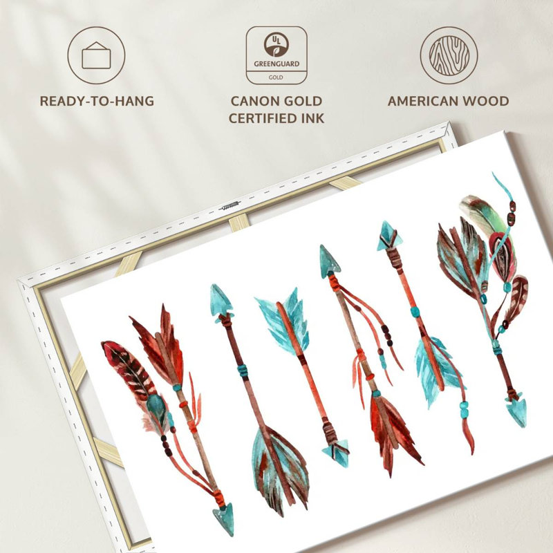 Lelar Native American Tribal Arrows, 8" H x 12" W
