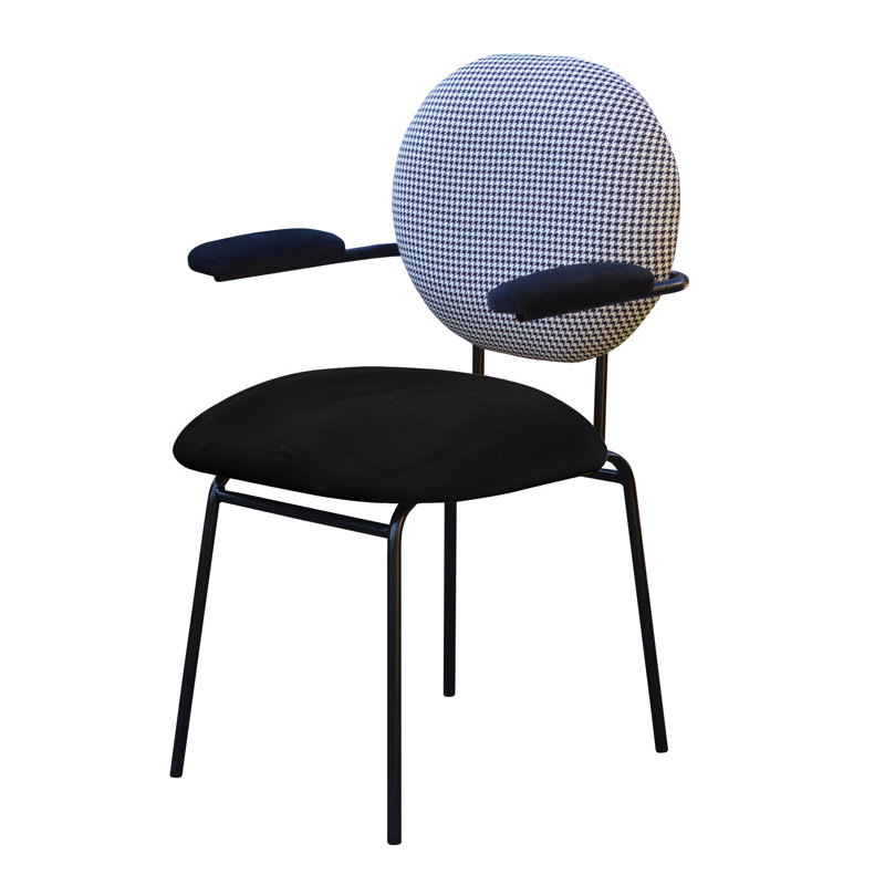 Plum Upholstered Armchair, Black