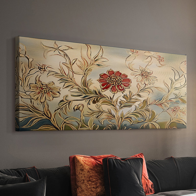 Botanical Series-CECVI- Toile tendue avec châssis - Prêt à accrocher, H 12 po x l 30 po