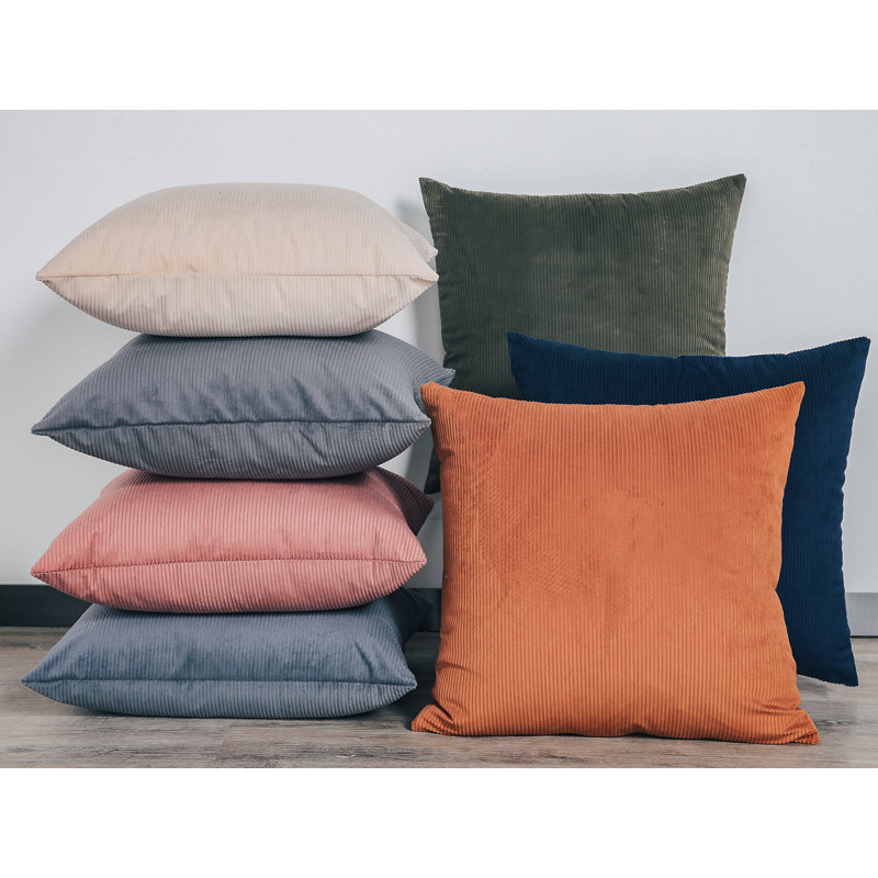 Cream Ribbed Textured Square Throw Pillow, 18" x 18", Polyester
