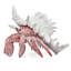 Figurine réaliste de crabe ermite avec coquille blanche-181010310-181010304