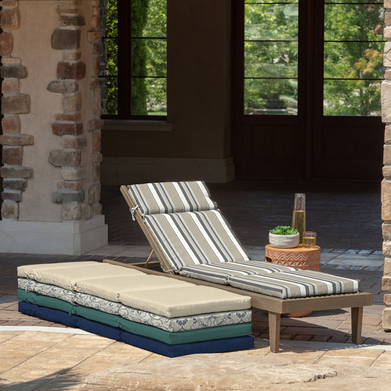 ARDEN Outdoor Chaise Lounge Cushion, 2.5" H x 21" W x 42.5" D, Dark Green