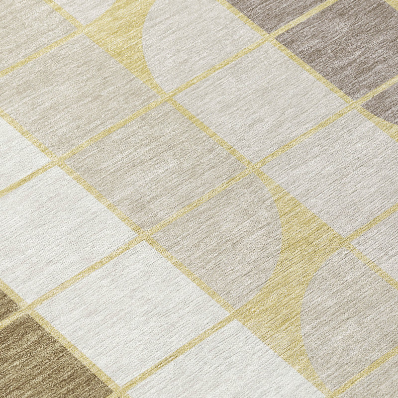 Machine Washable Indoor/Outdoor Lockway ACN2418 Mid-Century Modern Rug, Rectangle 1'8" x 2'6"