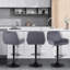 Swivel Upholstered Adjustable Height Counter Stool with Metal Frame-1994908339