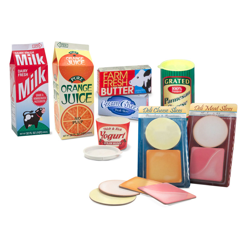 Let's Play House! 8 Piece Fridge Filler Play Food Set