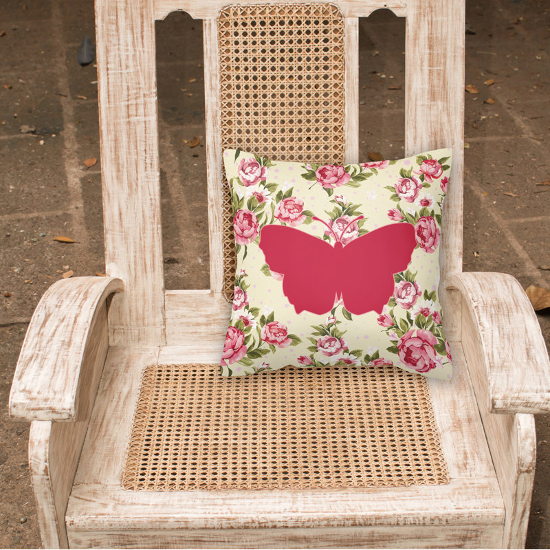  Coussin Butterfly Shabby Elegance, Jaune clair