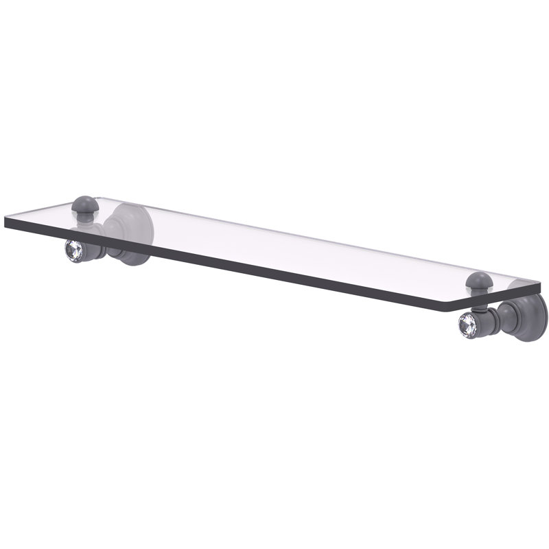 Tablette en verre Hertz, Gris mat, H 2,4 po x l 22 po x P 5,54 po