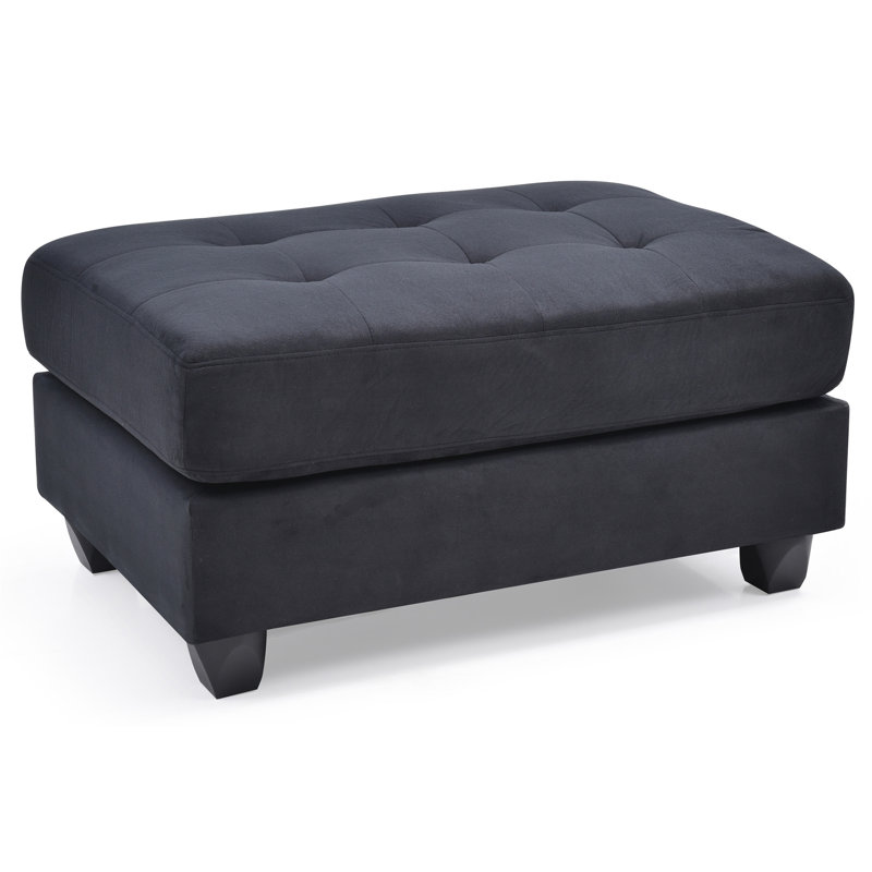 Sleek Contemporary Ottoman, Black