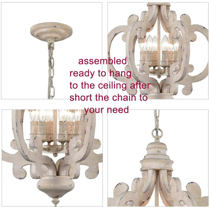 Lustre géométrique 6 lumières façon bougie Lindeman