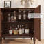 Buffet Mid-Century brun avec 2 portes et tablettes réglables