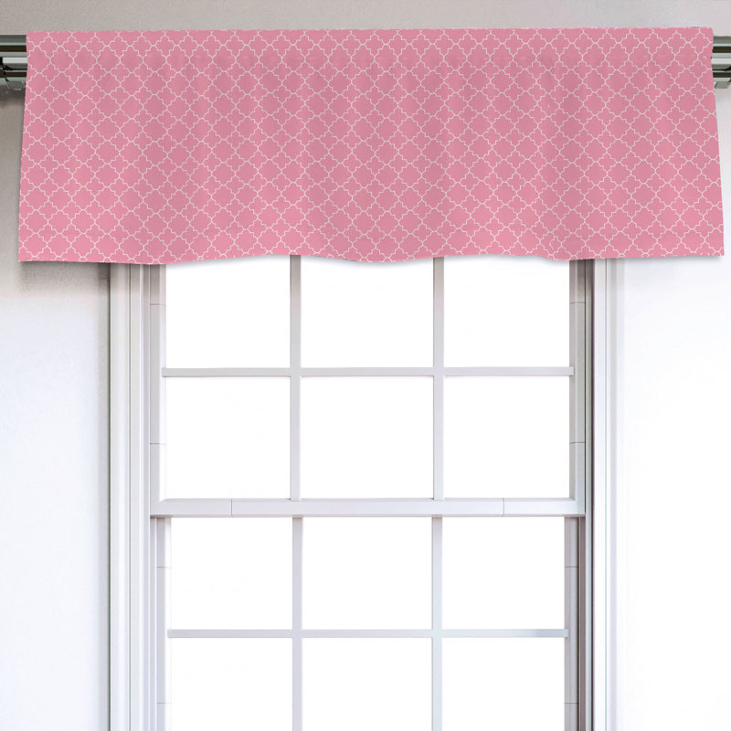 Sateen Geometric Ruffled Window Valance