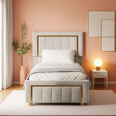 Velvet Upholstered Storage Bed Frame