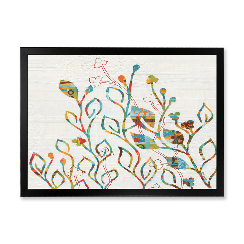 « arc de vignes et fleurs de couleur arc », reproduction d’image sur toile, H 20 po x l 20 po x P 1 po, Cadre noir