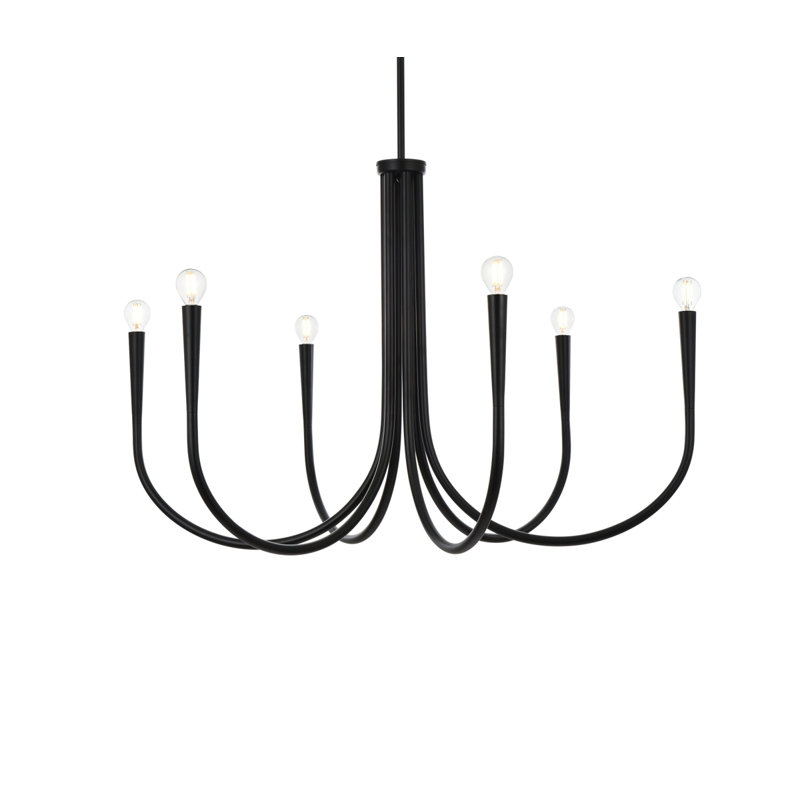Lustre de 36 pouces en Living Living Layne, Noir, H 24,5 po x l 36 po x P 36 po
