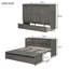Grand lit escamotable, armoire-lit en bois de pin avec station de charge USB intégrée et panneau de décoration géométrique-1123689038