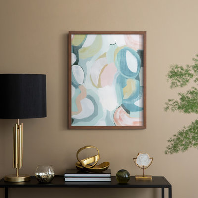 «Pastel Garden Abstraction II», reproduction encadrée - bois massif