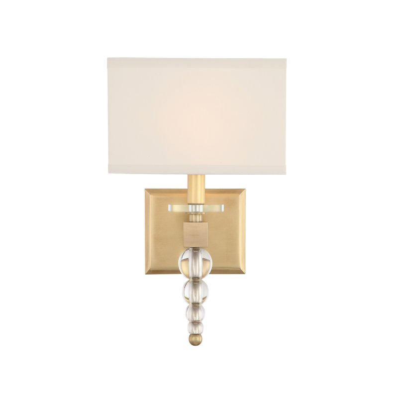 Clover 1-Light Armed Sconce, Aged Brass
