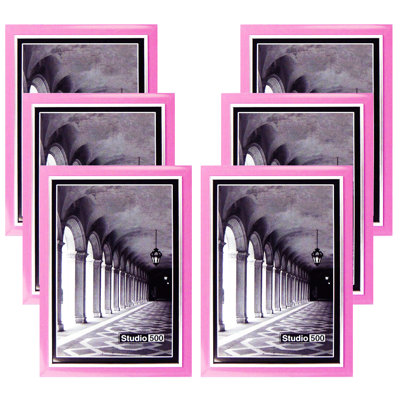 Saffo Pink Beveled Picture Frame