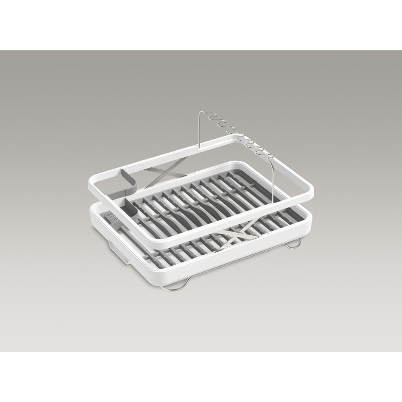 Stainless Steel Countertop Dish Rack, White