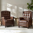 Martina 29.25''W Waxed Leather Power Recliner with Solid Wood Legs(Set of 2)