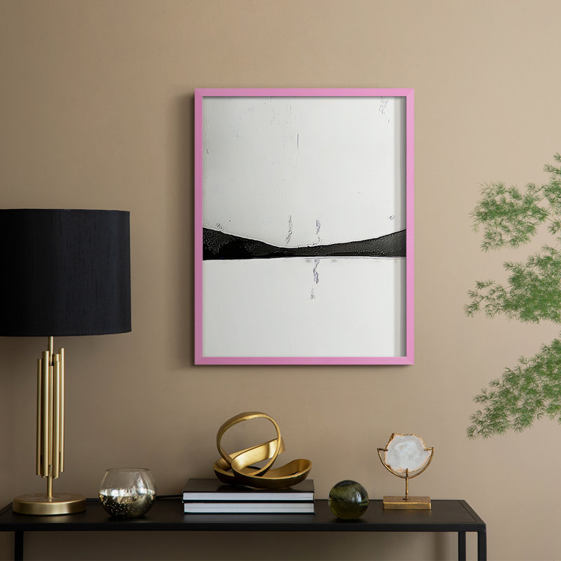 Impression abstraite encadrée CL - prête à être accrochée, Rose, H 20 po x l 16 po