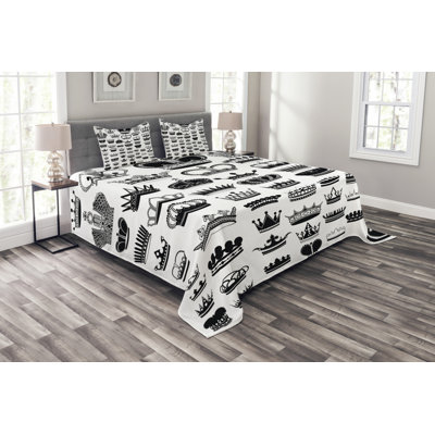 Aelicia Black/White Microfibre Bedspread Set