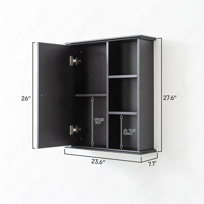 Upgraded Bathroom Wall Cabinet Over The Toilet Storage Cabinet Wall Mounted Storage Cabinet Wooden Medicine Cabinets, Black