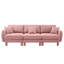 Canapé rose à 3 boucles avec pieds en forme de coquillage et auto-cylindriques, siège à dossier doux pour des moments de détente, coussins distinctifs et silencieux-619749900