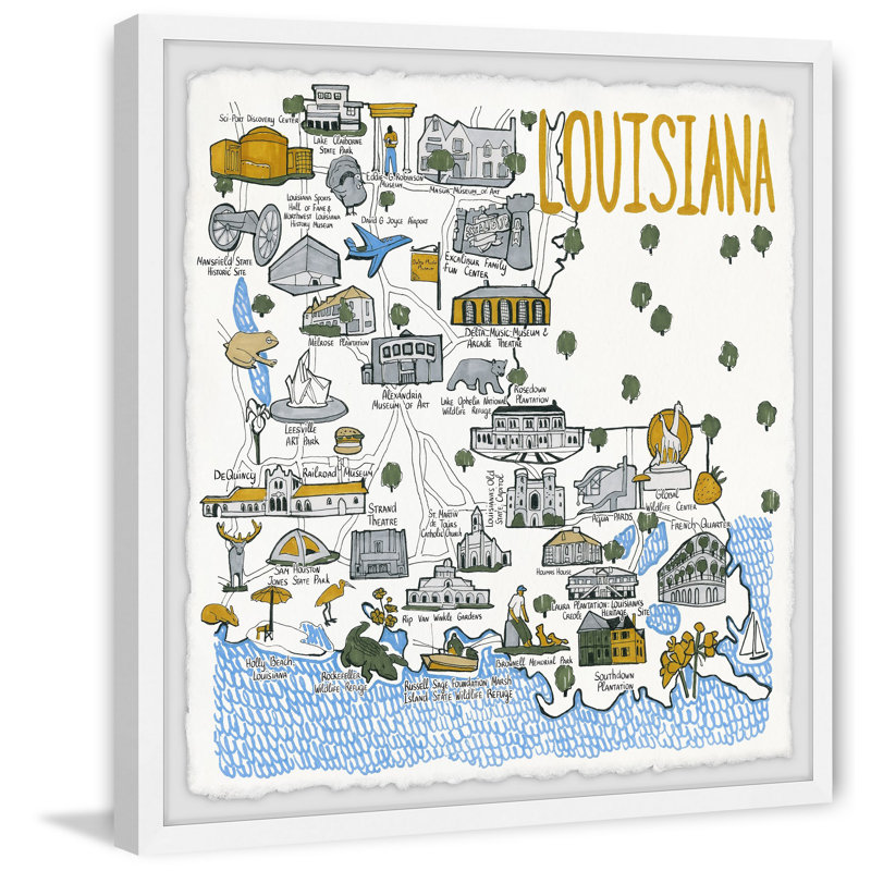 «White Louisiana Spots» - Impression sur papier encadrée, H 18 po x l 18 po x P 1,5 po