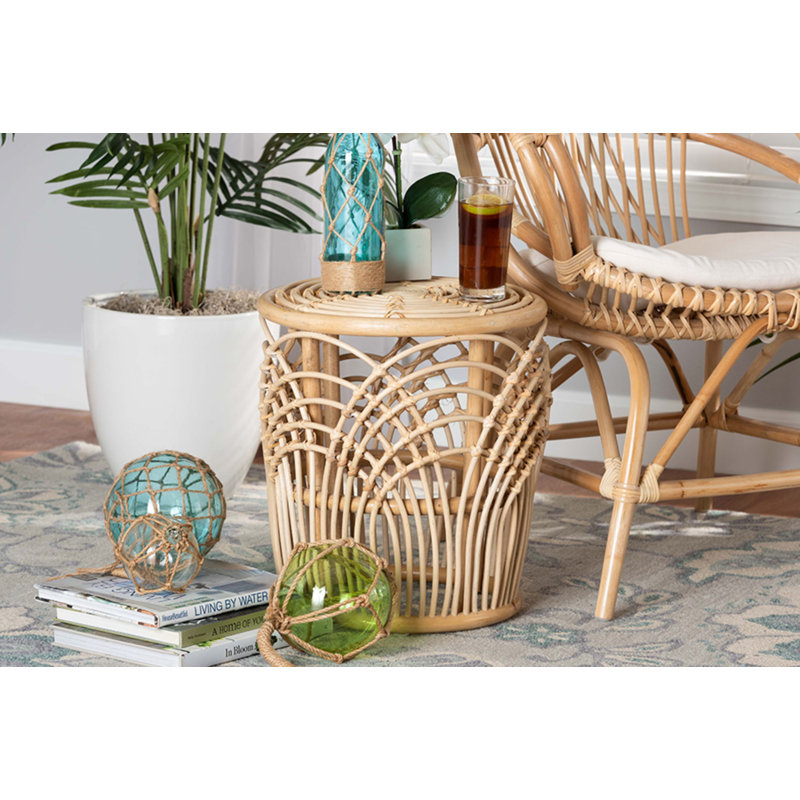 Naoma 17.3'' Rattan Tall Frame End Table