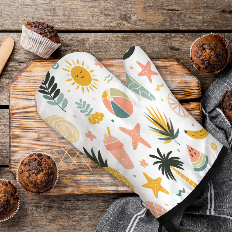 Gant de cuisine en sergé de coton Minimal Tropic