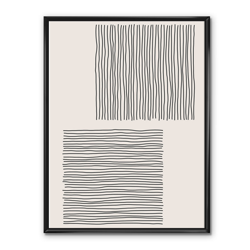 «Minimal Geometric Compostions of Elementary Forms XX», reproduction sur toile, Toile avec cadre noir