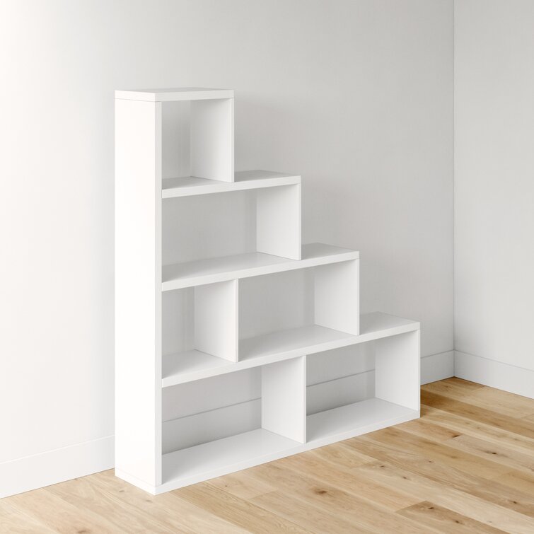 Tangkula 4-cube Bookcase Floor Open Wooden Bookshelf With 2 Anti