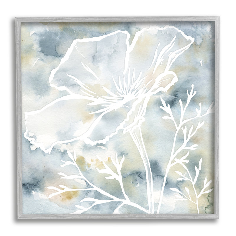 Pétales de fleurs blanches, H 12 po x l 12 po x P 1,5 po, Estampe numérique Farmhouse