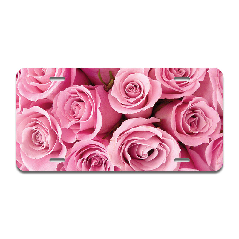 Cadre de plaque en aluminium roses roses