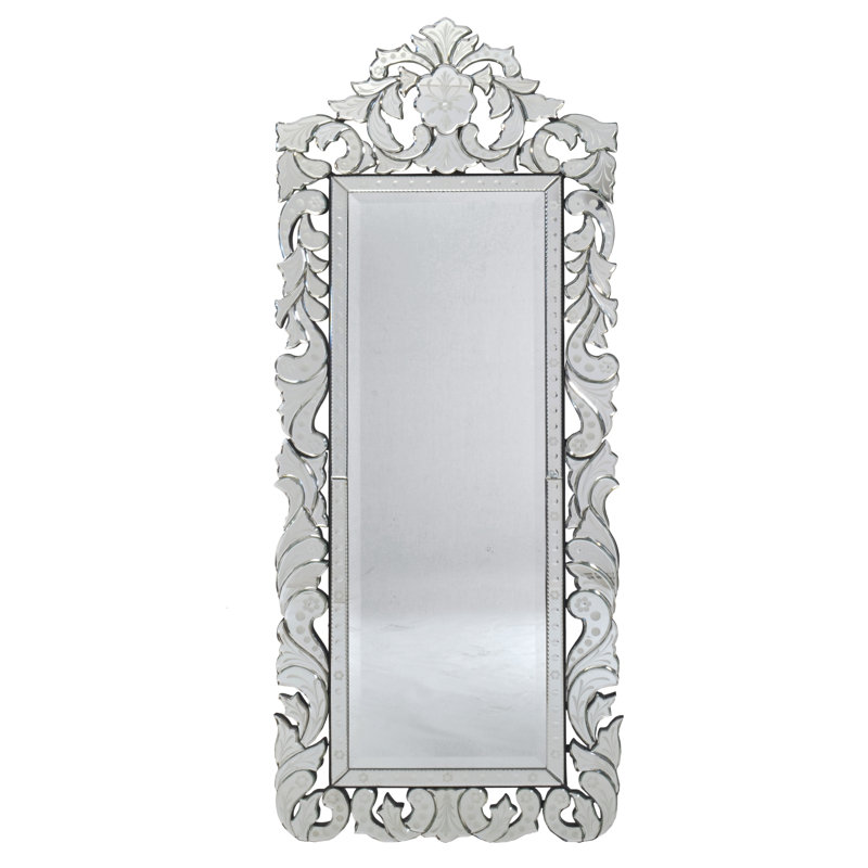 Finest Venetian Style Cheval Mirror 70.62" Tall W Stand