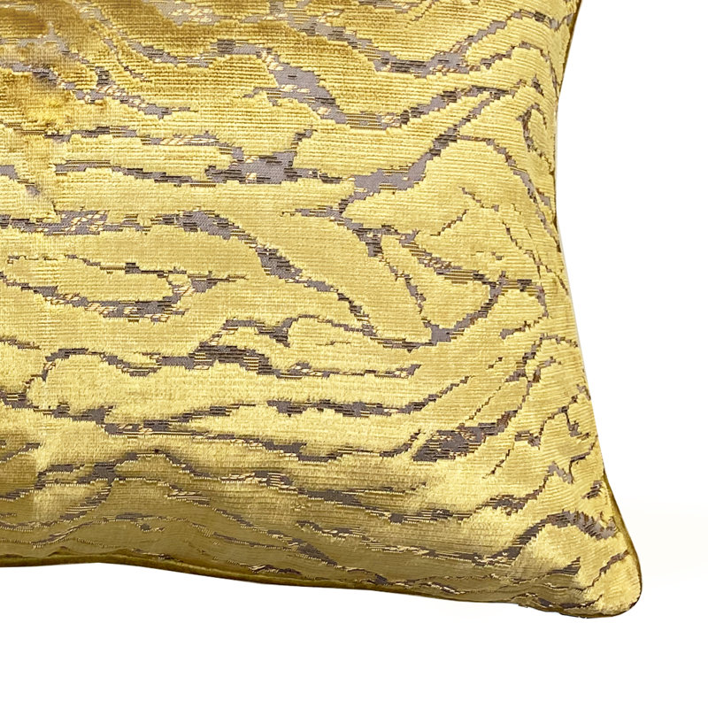 Emilie Animal Print Feather Throw Pillow, Gold