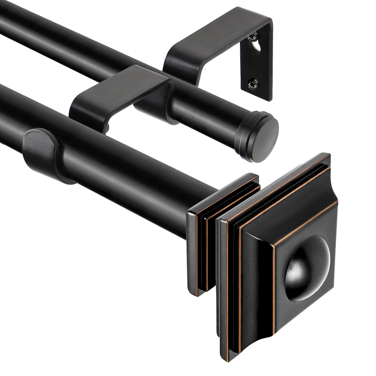 Symple Stuff 1 Inch Double Curtain Rods 72 To 144 Inches (6-12 Feet ...