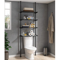 Werseon 2 Tier Bathroom Organizer over the Toilet Storage Shelf Metal White  