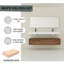 Meuble-lavabo mural de 60 po avec lavabo en résine, tiroir à fermeture en douceur et fixation flottante