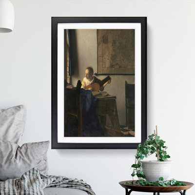 Young Woman with a Lute by Johannes Vermeer - Picture Frame Painting
