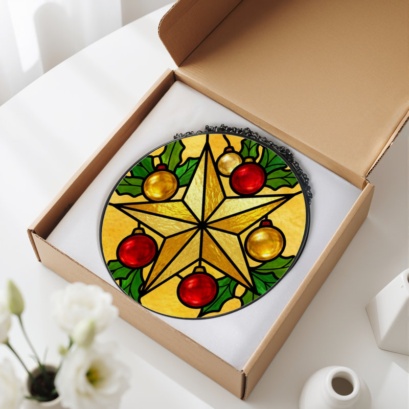 Panneau de vitrail 12 "H Star Ornaments, H 12 po x l 12 po 